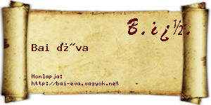 Bai Éva névjegykártya