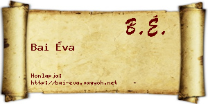Bai Éva névjegykártya
